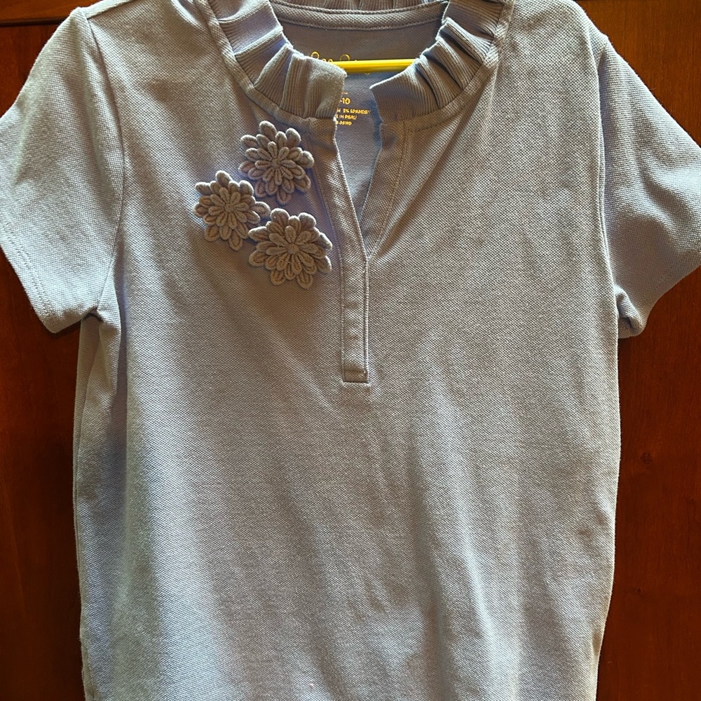 Lilly Pulitzer Blue Polo Shirt with Relaxed Fit